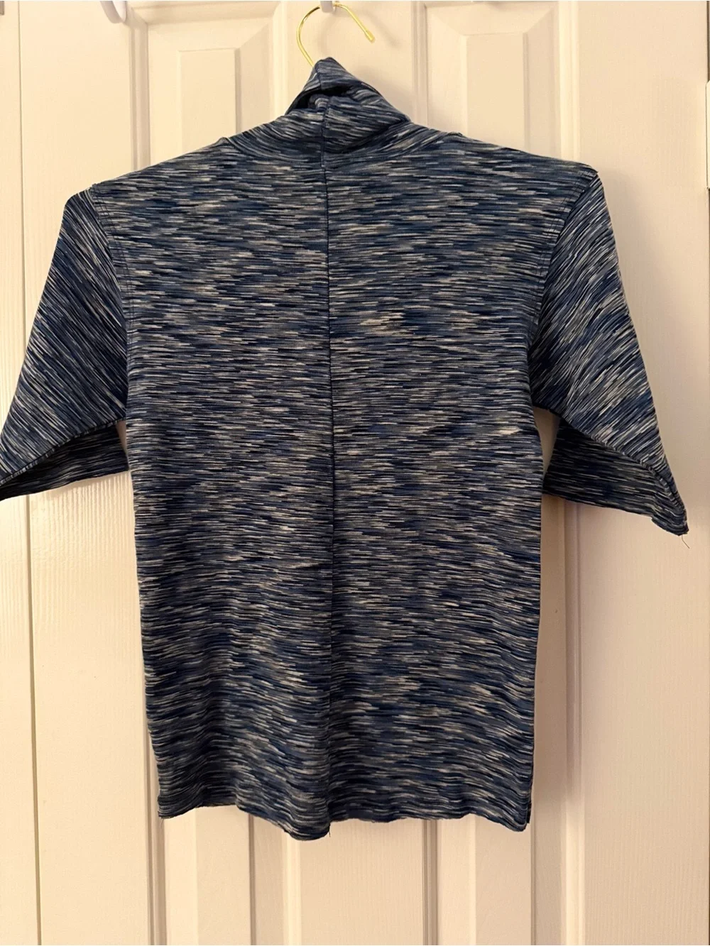 Free People Blue Space-Dye Turtleneck Short-Sleeve Knit S NWT